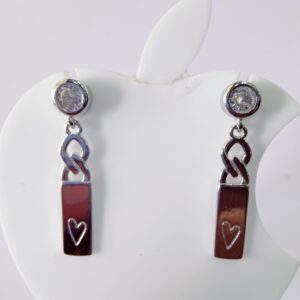 925 Sterling Silver Exclusive Heart Shape Hanging Earrings