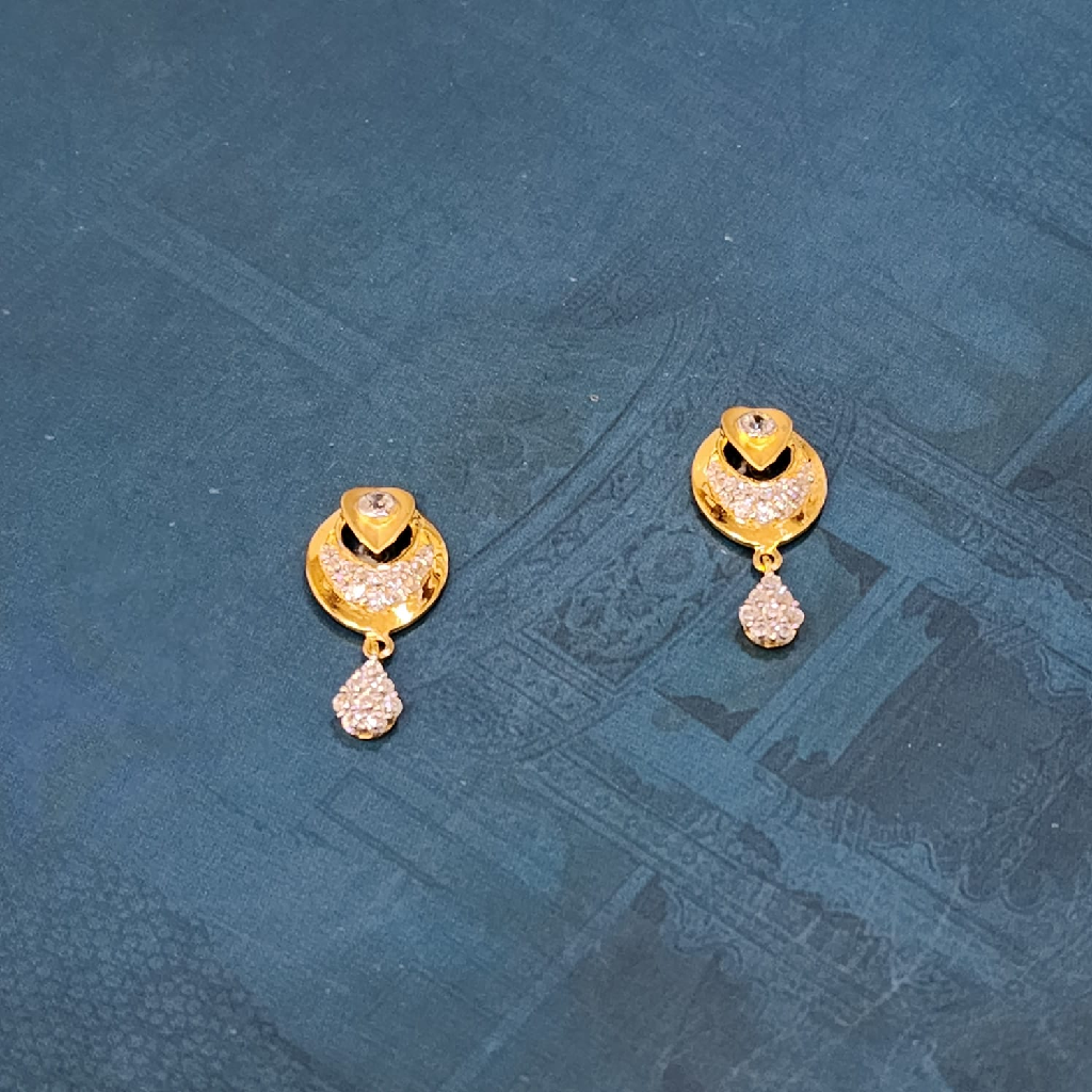18K Gold Exclusive Hanging Ledies Earrings - Image 2