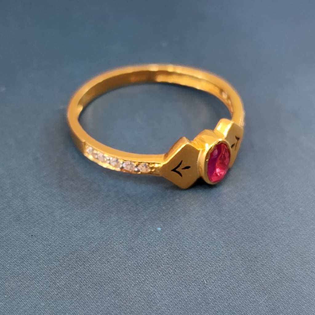 22k 916 gold exclusive stone fancy ladies ring