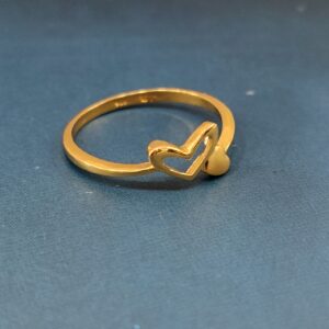 22k gold exclusive plain heart shape ladies ring