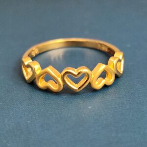 22k gold plain heart shape ladies ring