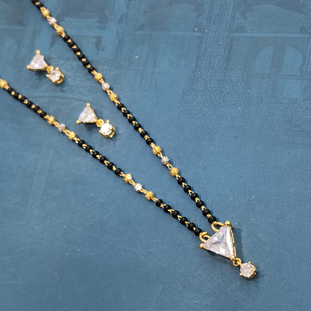 1.Gram Gold Forming Fashion Jewellery Stone Mangalsutra