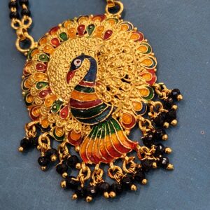 1. gram gold long Peacock forming fashion jewellery mangalsutra