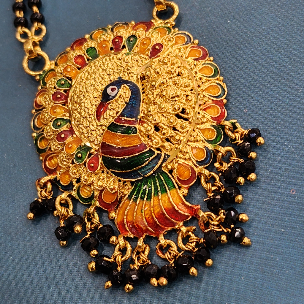 1. gram gold long Peacock forming fashion jewellery mangalsutra