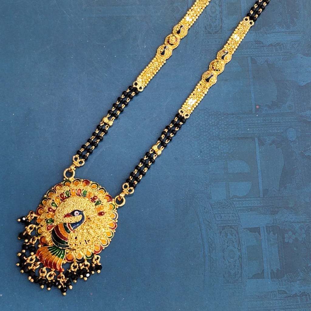 1. gram gold long Peacock forming fashion jewellery mangalsutra