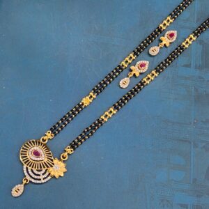 1.gram gold forming fashion Single Stone jewellery mangalsutra