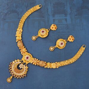 1.gram gold fashion Light Weight  jewellery necklace set