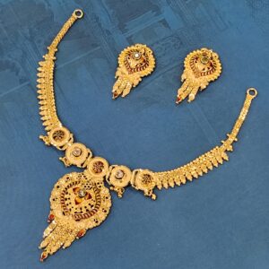 1.gram gold forming Stunning  jewellery necklace set