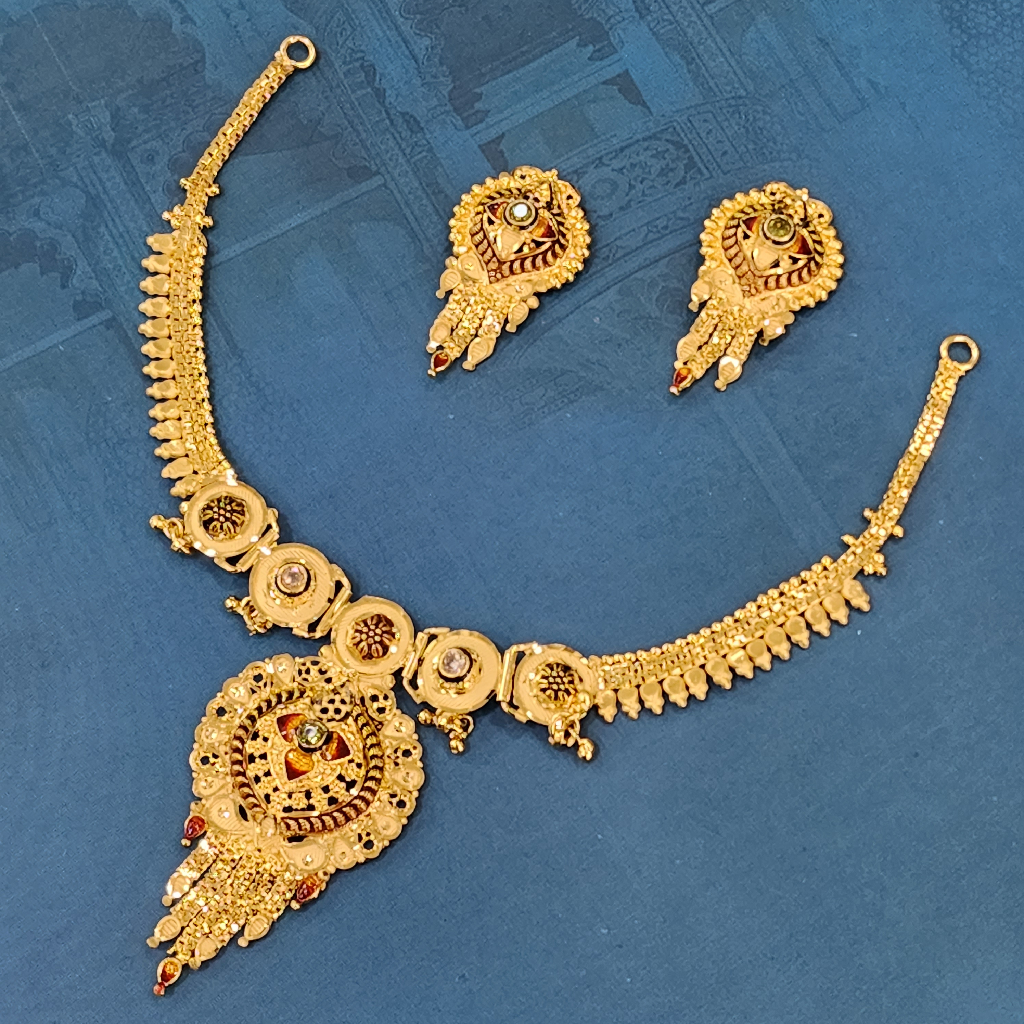 1.gram gold forming Stunning  jewellery necklace set