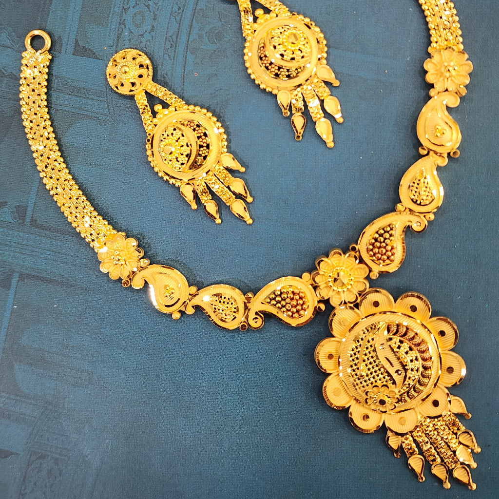 1.gram gold Attractive forming jewellery necklace set.