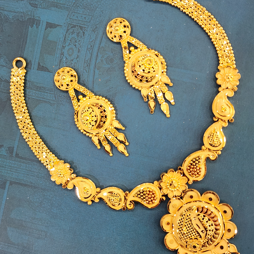 1.gram gold Attractive forming jewellery necklace set.