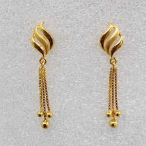 18k gold exclusive plain hanging earring