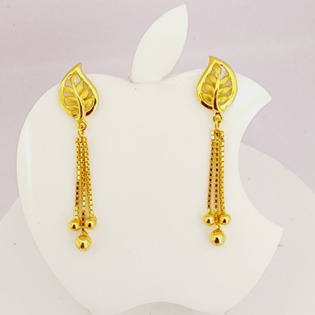 18k gold plain hanging earrings