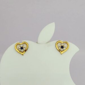 18K Gold Exclusive Stone Heart Shape Earring