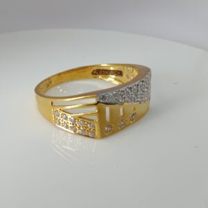 22k Gold Square Diamond Gents Ring