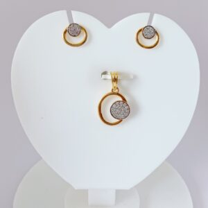 916 Gold Round Shape Pendant Set