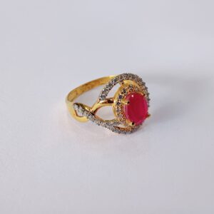 22k Gold Colour Stone Sitting Ledies Ring