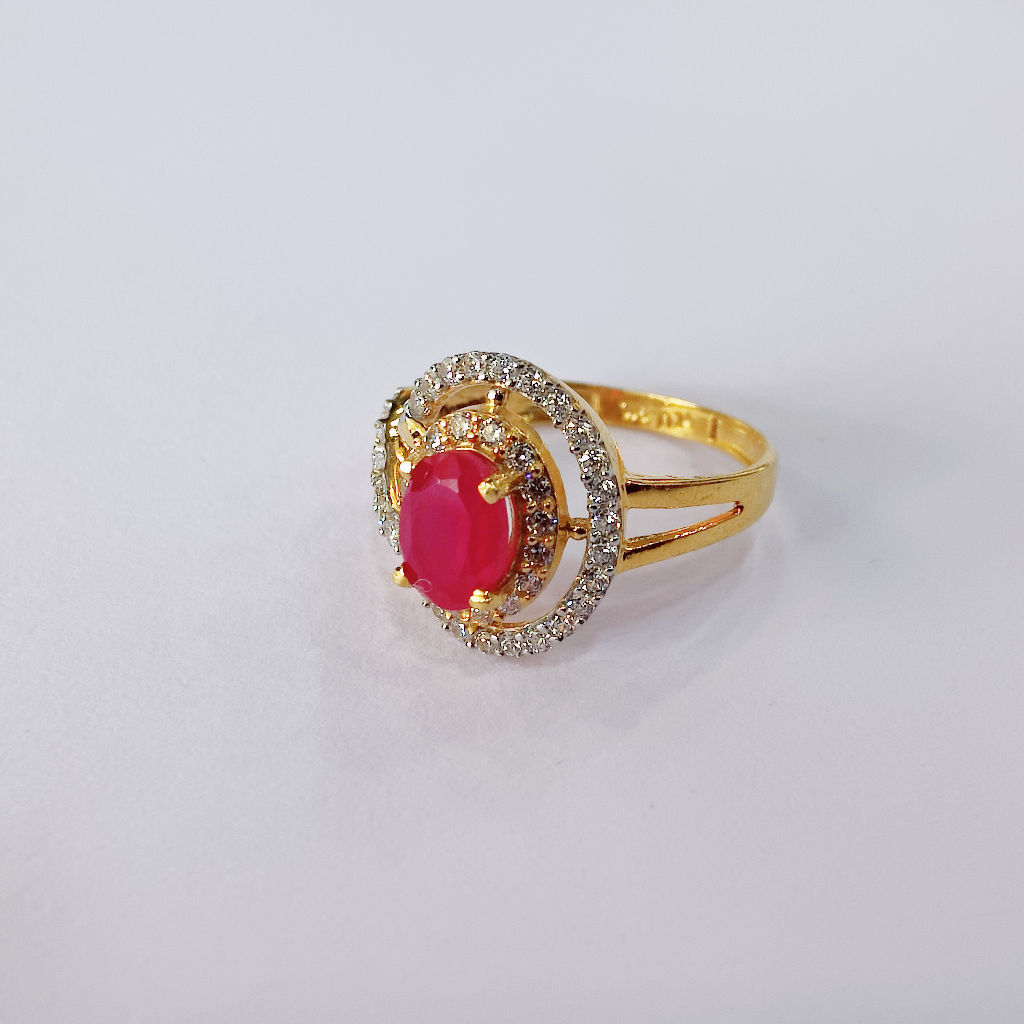 22k Gold Colour Stone Sitting Ledies Ring