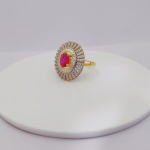22k Gold Exclusive Red Stone Sitting Ring
