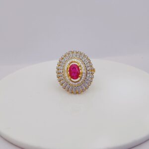 22k Gold Exclusive Red Stone Sitting Ring