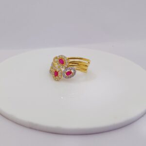 22k Gold Exclusive 3 Colour Stone Ring