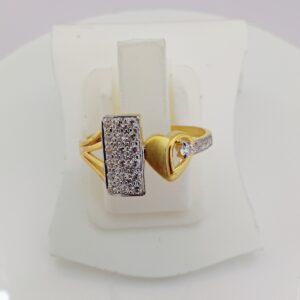 22k Gold Exclusive Stone Heart Shape Ring