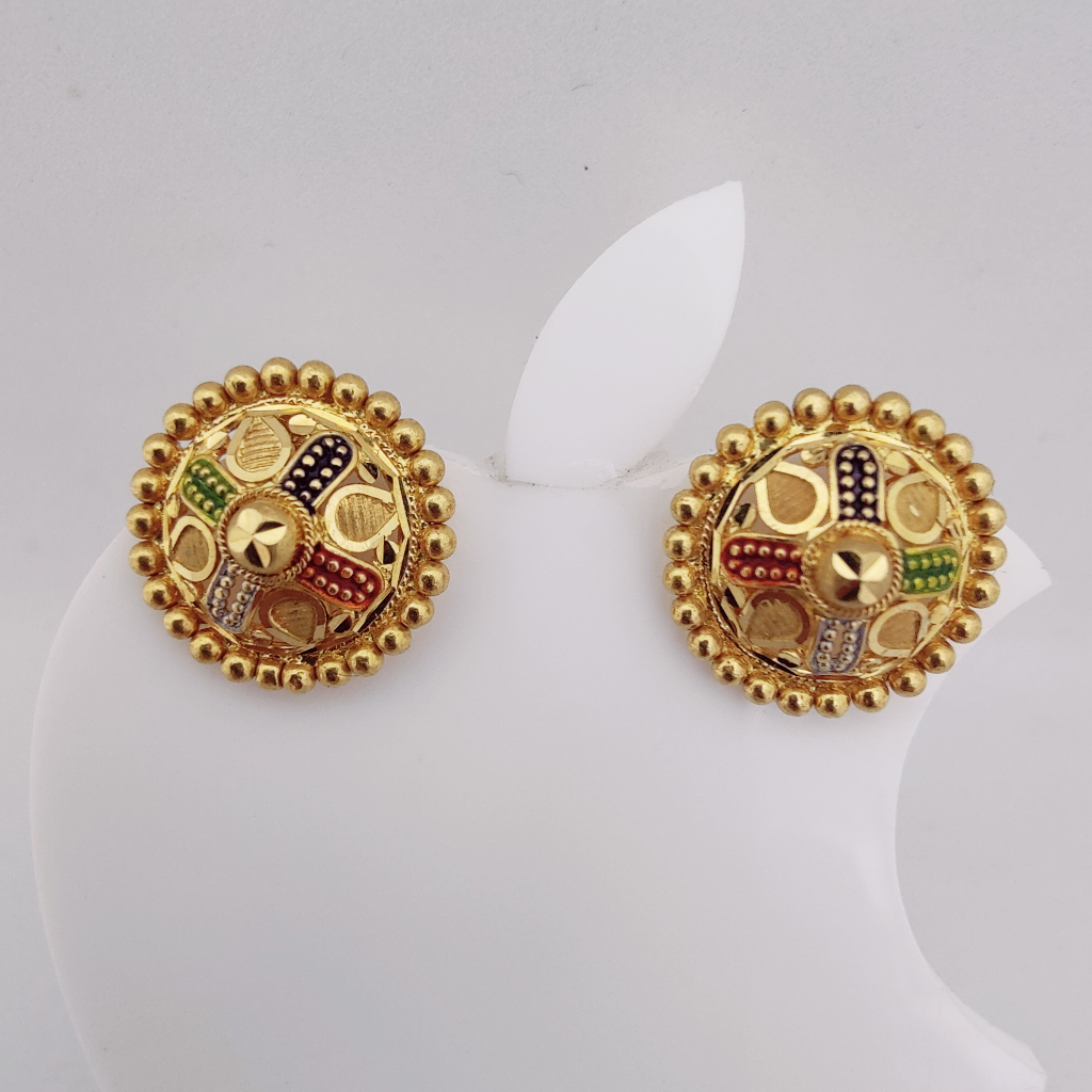 22k gold kalkatti design ladies earring - Image 2