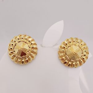 22k Gold Plane Round Shape Earring