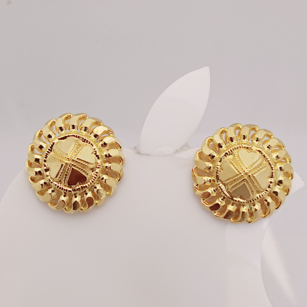 22k Gold Plane Round Shape Earring