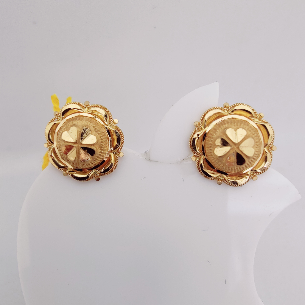 22k gold Plain round shape earring