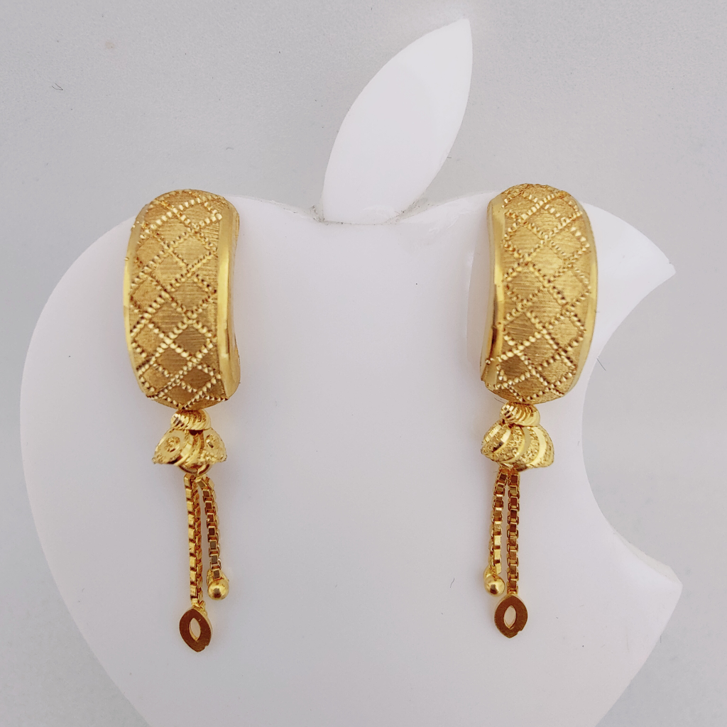 22k Gold Plane Nakshi Hanging Earring