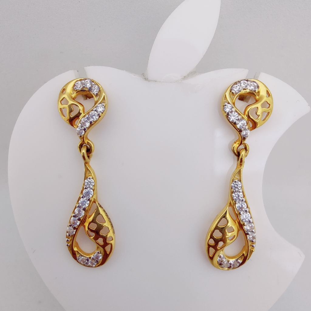 22k Gold Exclusive Stone Hanging Earring