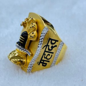 22k Gold Shivling Jumbo Jents Ring
