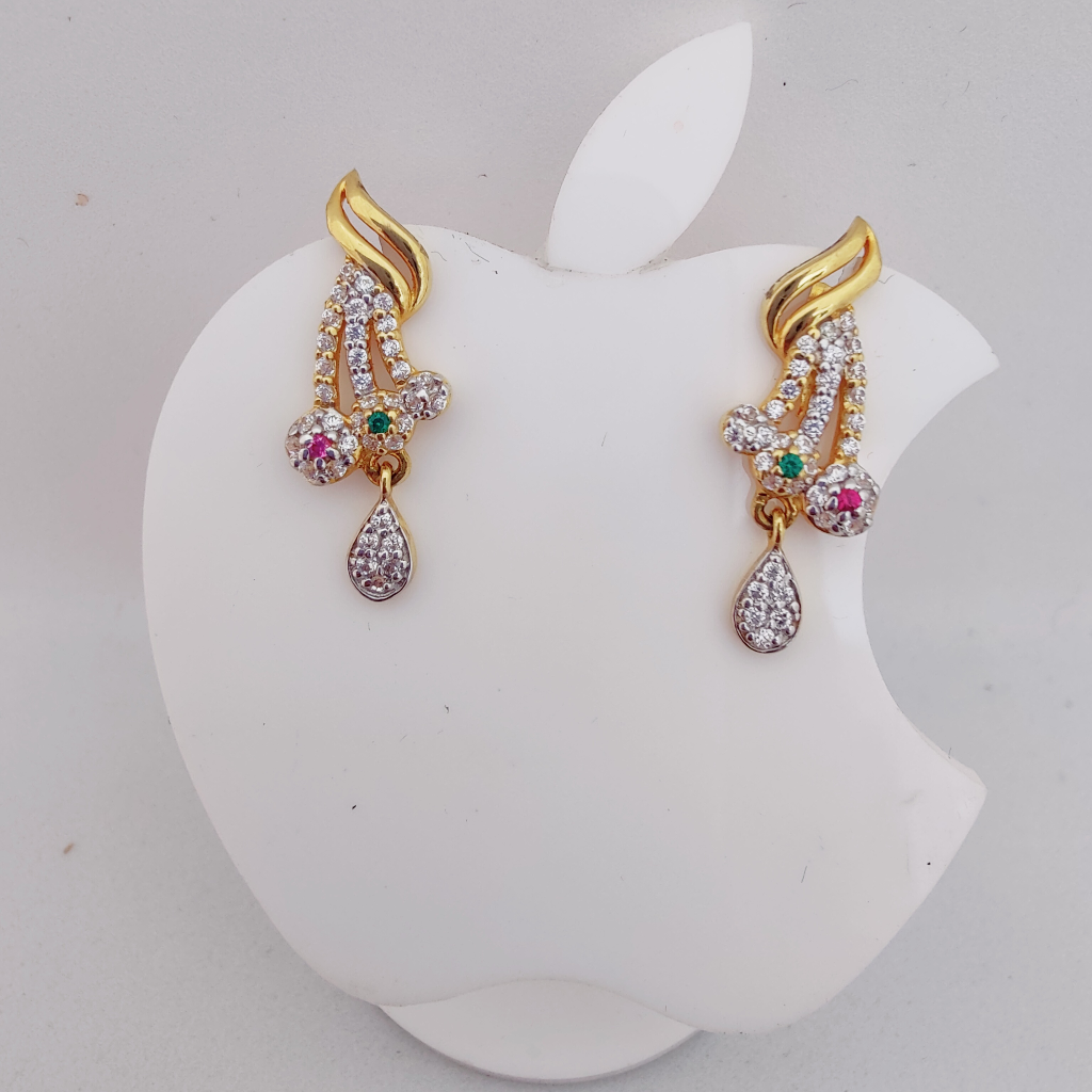 22k Gold Exclusive Stone Hanging Earring