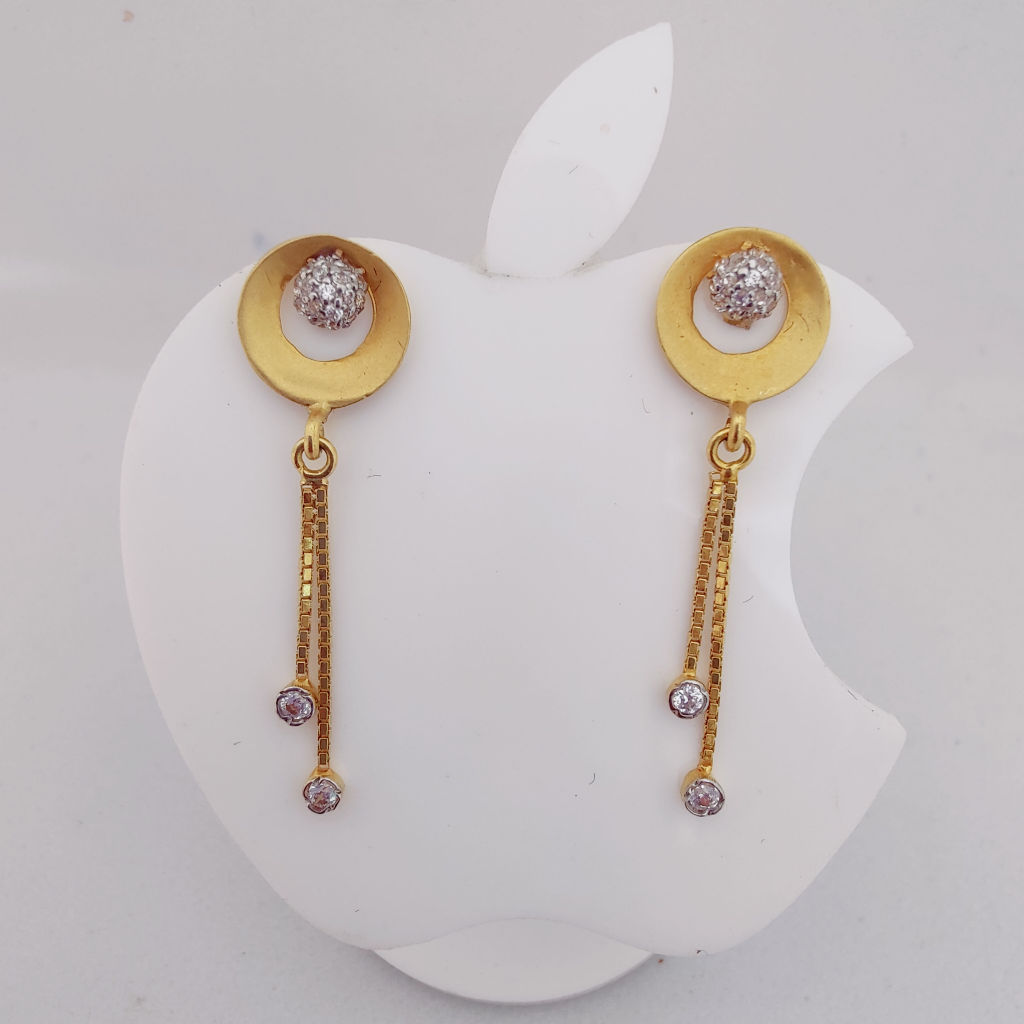 22k Gold Exclusive Hanging Stone Earring