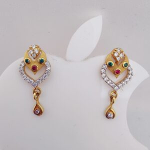 22k Gold Exclusive Hanging Stone Earring