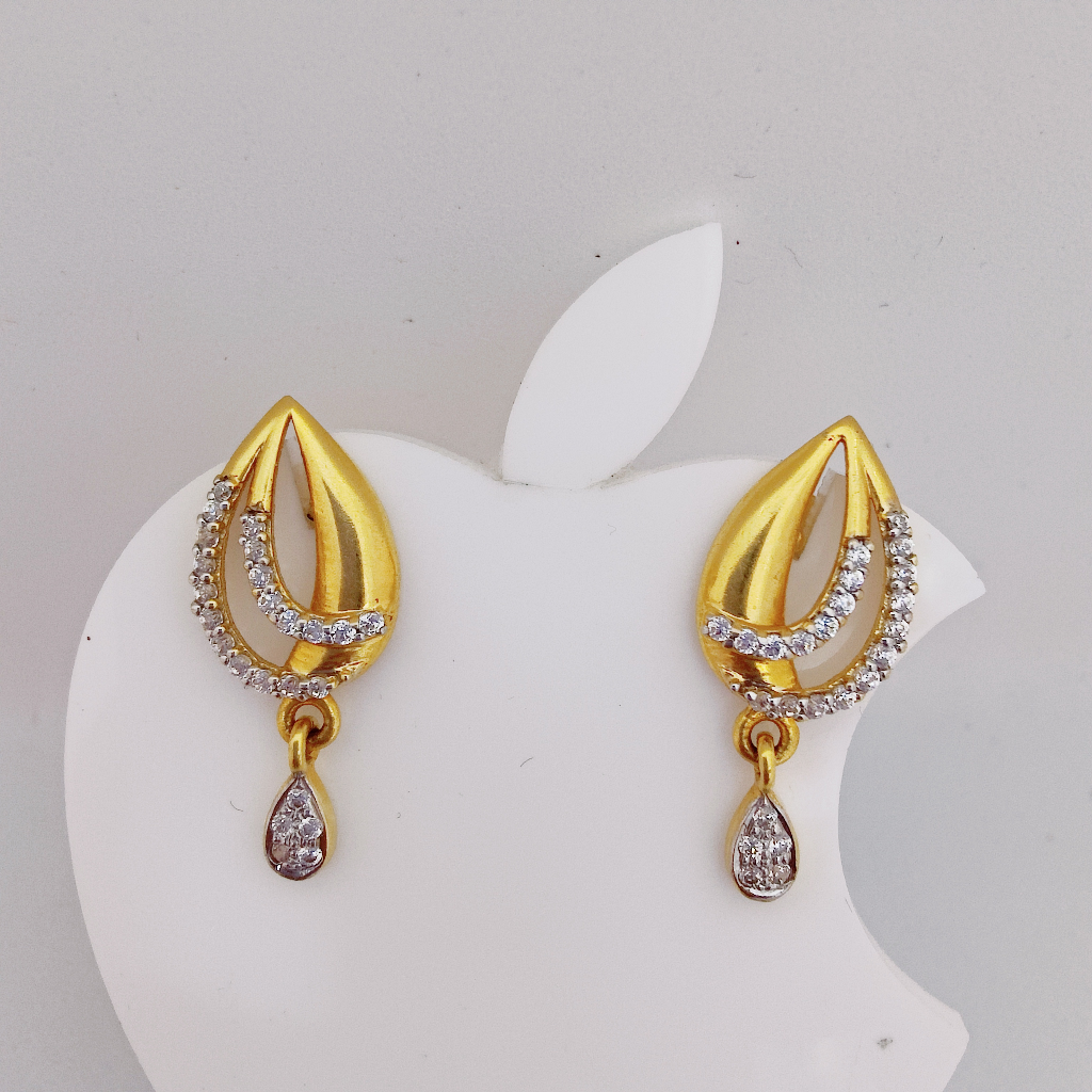 22k Gold Exclusive Stone Ladies Earring