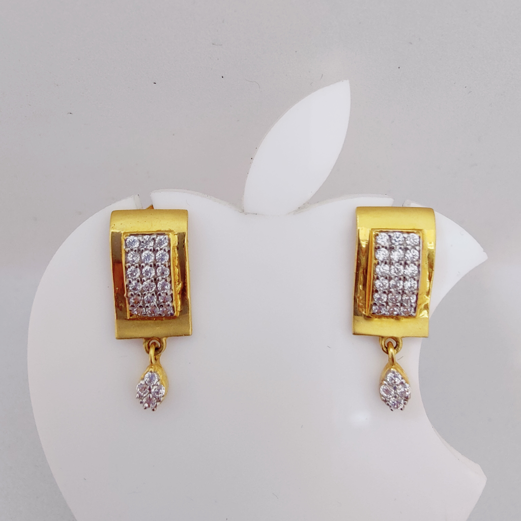 22k Gold Exclusive Hanging Stone Ladies Earring
