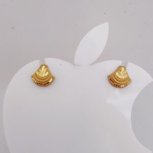 18k gold plain ladies earring