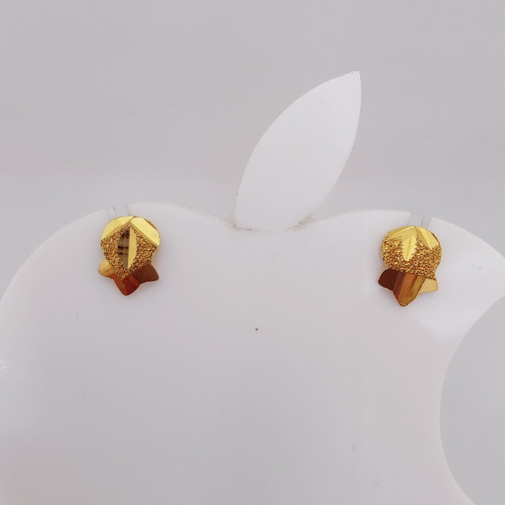22k gold plain ladies earring