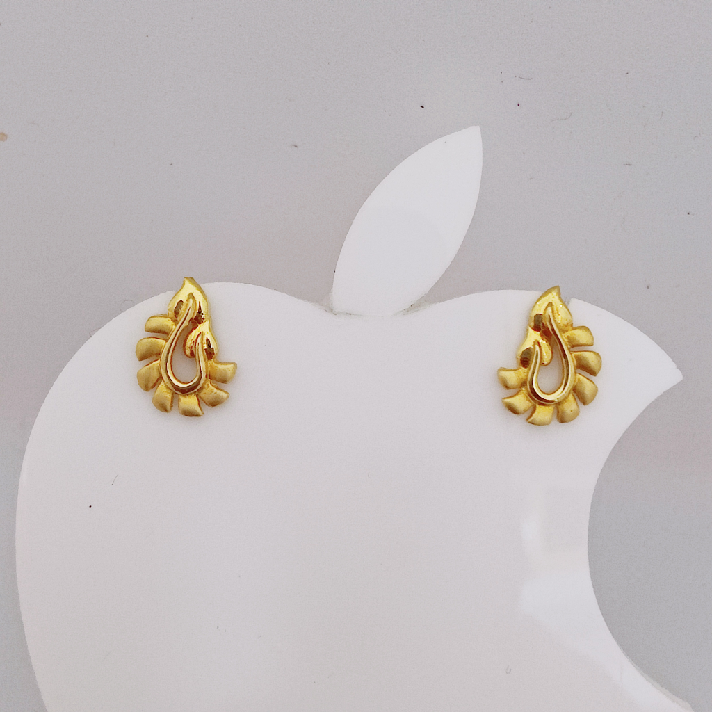 18k gold plain patti design earring - Image 2