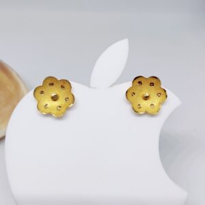 22k gold plain flower design earring