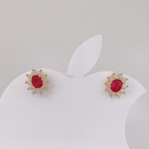 18k Gold Exclusive Red Stone Earring
