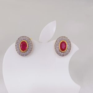 22k gold exclusive diamond ovel shape earring