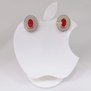 22k gold exclusive diamond ovel shape earring