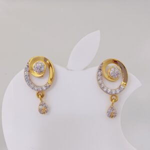 22k gold exclusive oval shape hanging earring