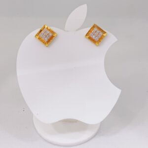 22k gold solitaire square shape exclusive ladies earring