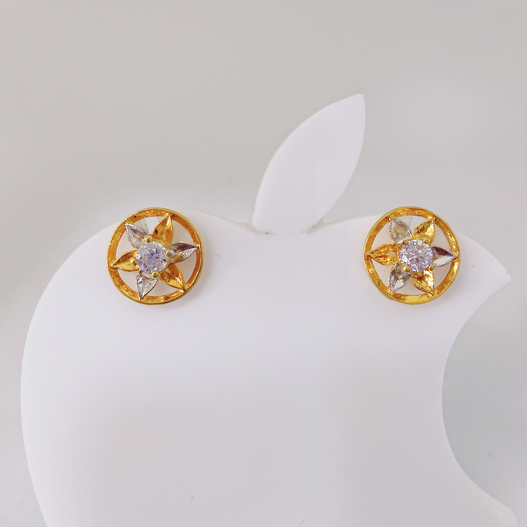 22k gold round star shape ladies earring