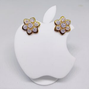 18k gold exclusive flower design ladies earring