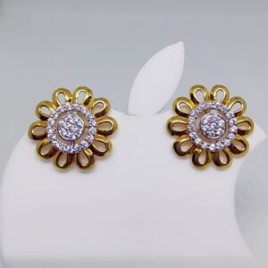 22k gold exclusive flower design ladies earring